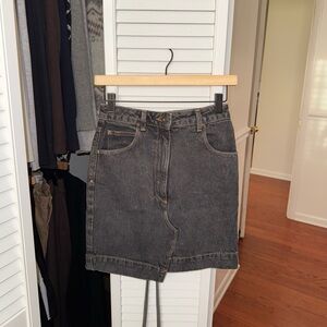 COLLUSION Washed Black Denim Skirt